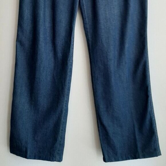 OLSEN Mona Straight Cotton Modal Blend Pants Blue Crop Sz 8 - Picture 3 of 10